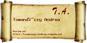 Tomanóczy Andrea névjegykártya
