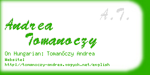 andrea tomanoczy business card