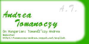 andrea tomanoczy business card